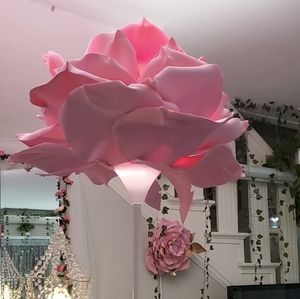 Giant pink rose floor lamp handmade